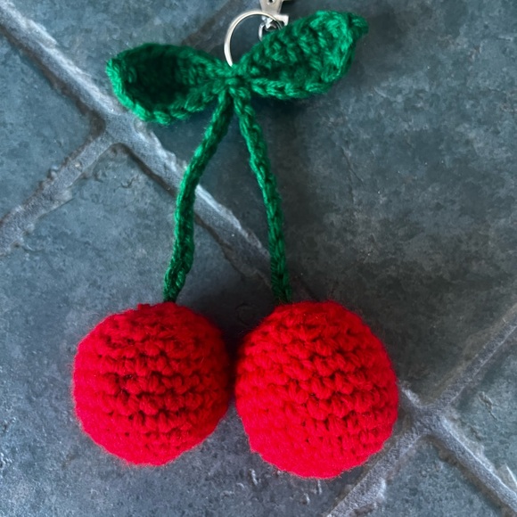 Hand Crocheted Cherries Keychain! - Picture 9 of 15